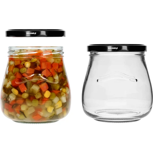 Barattolo twist-off 500 ml "Anfora capovolta" con tappo nero Ø 82/6, 6 pz. - 6