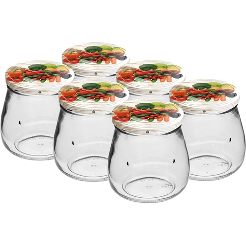 Barattolo twist-off 500 ml "Anfora rovesciata" con coperchio colorato Ø 82/6, 6 pz.