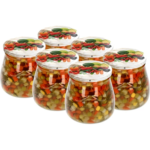 Barattolo twist-off 500 ml "Anfora rovesciata" con coperchio colorato Ø 82/6, 6 pz. - 5