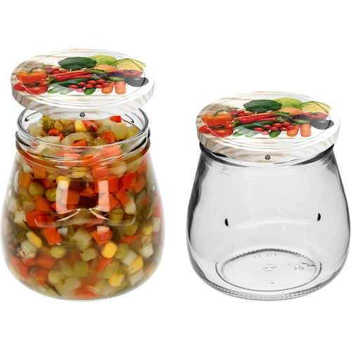 Barattolo twist-off 500 ml "Anfora rovesciata" con coperchio colorato Ø 82/6, 6 pz. - 6