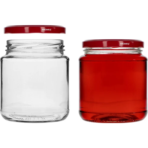 Barattolo twist-off "Grubasek" 580 ml con capsula bordeaux fi82/6, 6 pezzi - 3