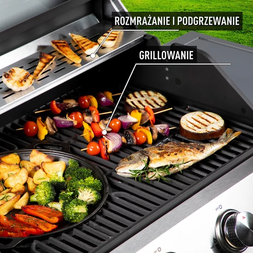 Barbecue a gas dragON BBQ201, 18,8 kW, argento - 6