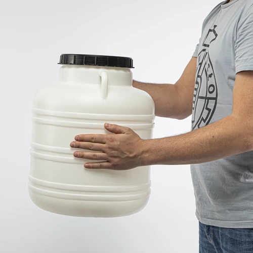 Barile per fermentazione 40 L - bianco, con maniglie - 9