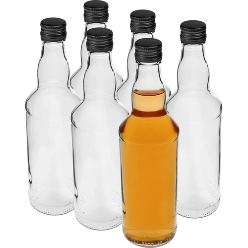 Bottiglia 500 ml per vodka, con tappo nero a vite, 6 pz. - 3