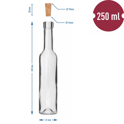 Bottiglia BELISSIMO 250 ml, con tappo in sughero naturale, 1 pz. - 5