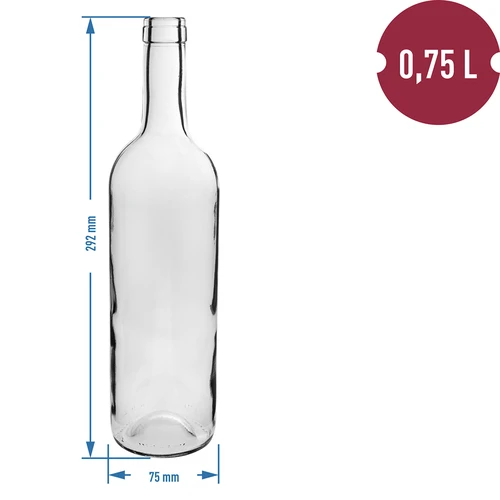Bottiglia bianca per vino 0,75 L - confezione da 8 pz. - 3