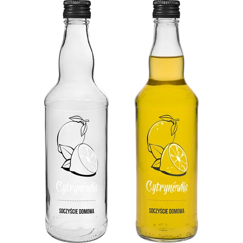 Bottiglia 500 ml con tappo a vite, stampa «Cytrynówka», 1 pz.