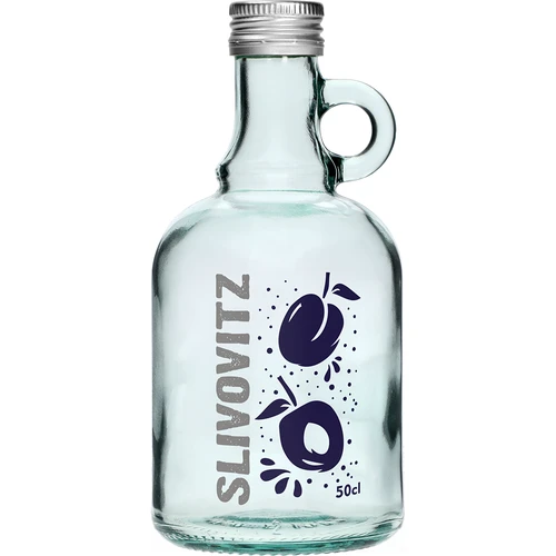Bottiglia da 500 ml con tappo a vite e stampa bicolore Slivovitz - 4 pz. - 3
