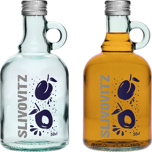 Bottiglia da 500 ml con tappo a vite e stampa bicolore Slivovitz - 4 pz. - 4