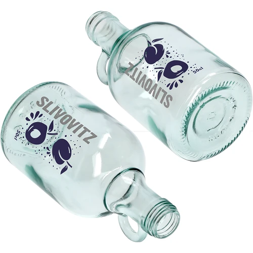Bottiglia da 500 ml con tappo a vite e stampa bicolore Slivovitz - 4 pz. - 6