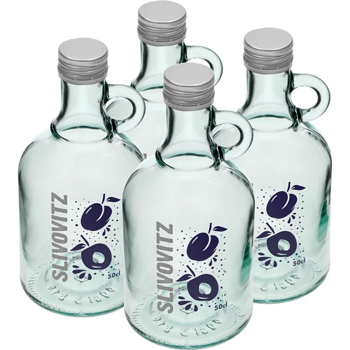 Bottiglia da 500 ml con tappo a vite e stampa bicolore Slivovitz - 4 pz. - 2