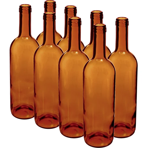 Bottiglia da vino 750 ml ambrata - confezione da 8 pz.