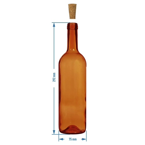 Bottiglia da vino 750 ml ambrata - confezione da 8 pz. - 6