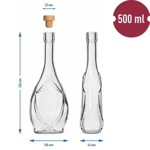 Bottiglia decorativa ICONA 500 ml, con tappo a fungo, 1 pz. - 5