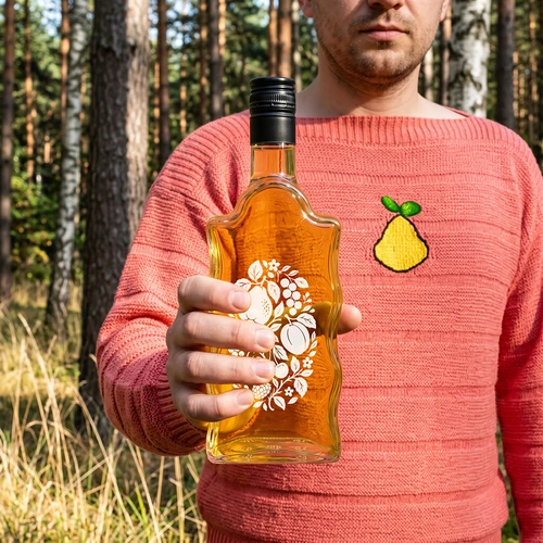 Bottiglia Klasztorna 500 ml con tappo a vite e stampa “Frutti” modello 1 - 8