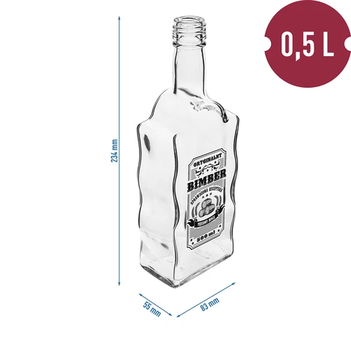Bottiglia Klasztorna 500 ml con tappo a vite, stampa “Bimber”, 1 pz. - 5