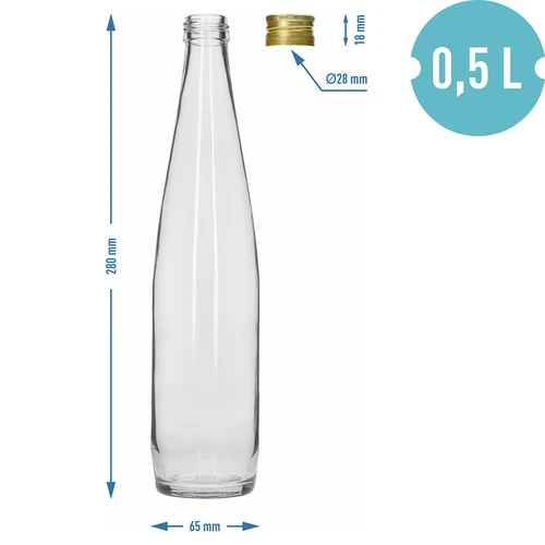 Bottiglia Klubowa 500 ml con tappo a vite dorato, set da 6 pezzi - 7