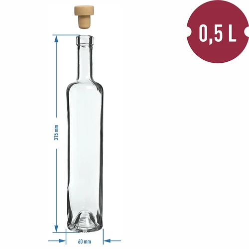 Bottiglia Marina 500 ml con tappo in sughero, 1 pz. - 4