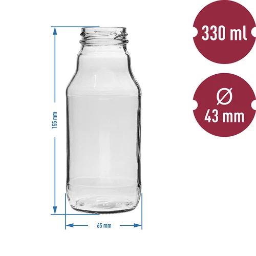 Bottiglia per succo 330 ml con tappo Twist-Off Ø 43 mm - 6 pz. - 4
