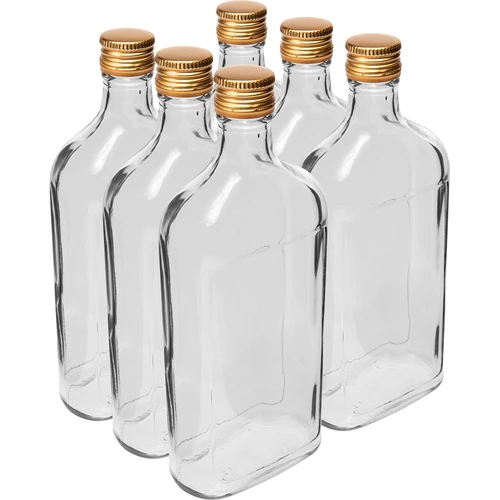 Bottiglia tipo fiaschetta 500 ml con tappo a vite, 6 pz.