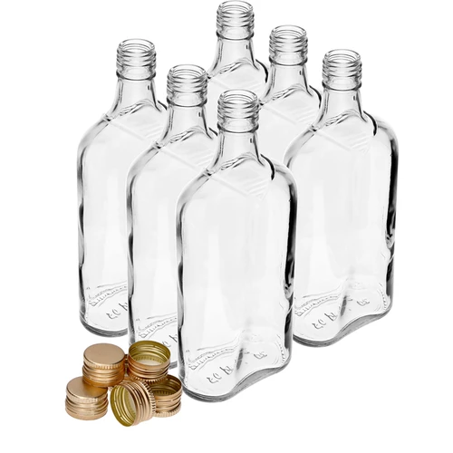 Bottiglia tipo fiaschetta 500 ml con tappo a vite, 6 pz. - 10