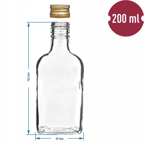 Bottiglia tipo fiaschetta per infusi e liquori con tappo a vite 200 ml – 10 pezzi - 6