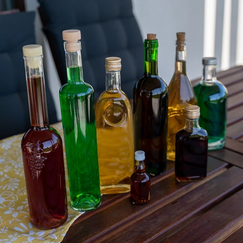 Bottiglia tipo fiaschetta per infusi e liquori con tappo a vite 200 ml – 10 pezzi - 11