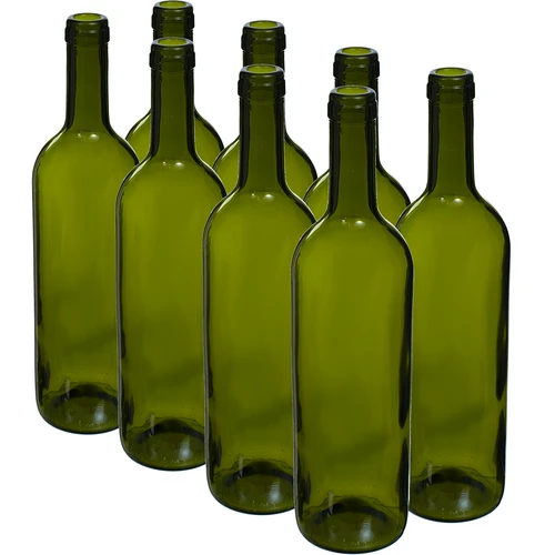 Bottiglia verde oliva per vino 0,75 L - confezione da 8 pezzi