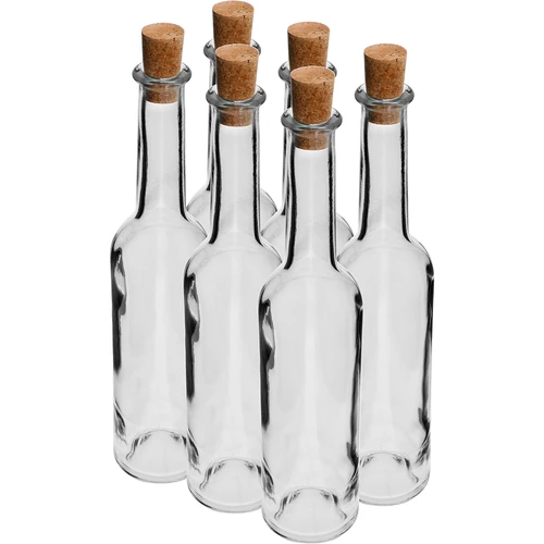 Bottiglie per liquori 350 ml (6 pezzi) + 6 tappi in sughero