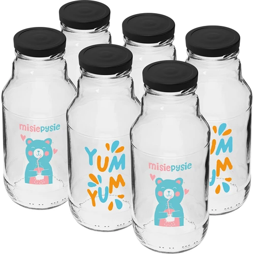 Bottiglie twist-off 330 ml con tappo Ø 43 mm e stampa colorata - 6 pezzi - 2