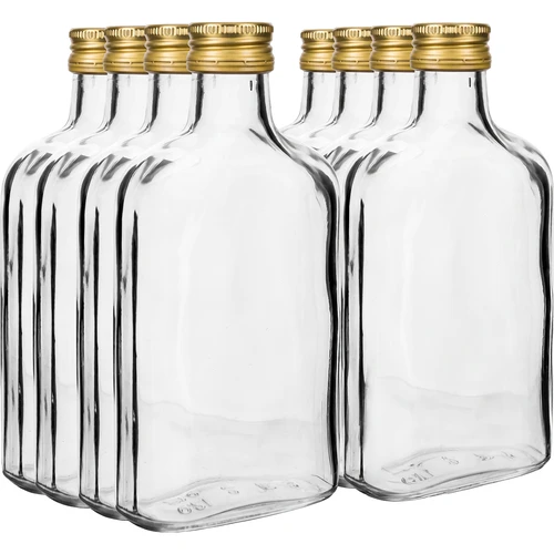 Bottiglietta per liquori tipo fiaschetta 100 ml con tappo, confezione da 8 - 2