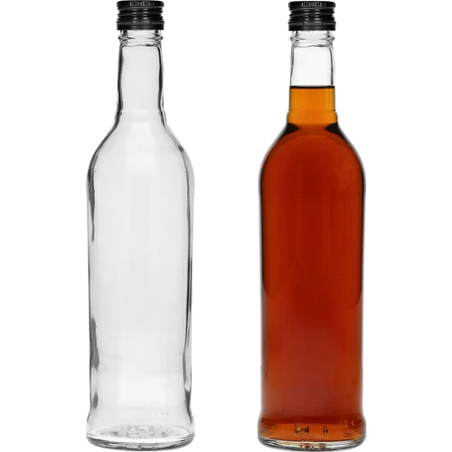 Butelka 500 ml slanciata, con tappo a vite nero, per vodka, 6 pz. - 5