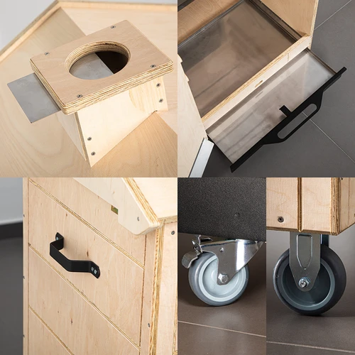 Camera di affumicatura in multistrato certificato, senza telaio, 320 L, con ruote - 3