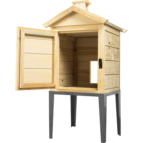 Camera di affumicatura in legno di abete, 115 L, con base in acciaio inox - 2
