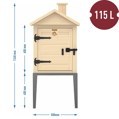 Camera di affumicatura in legno di abete, 115 L, con base in acciaio inox - 3