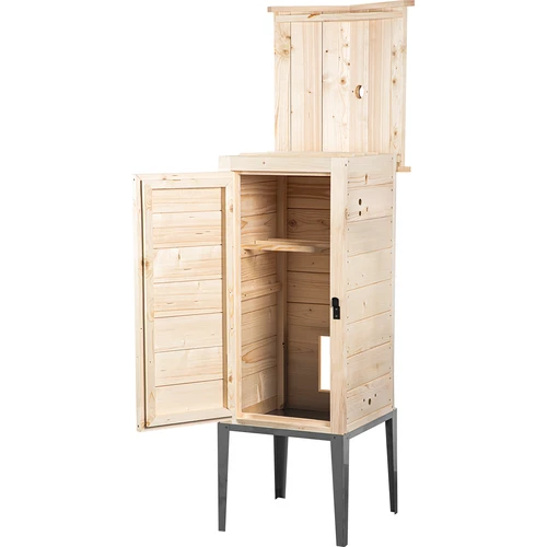 Camera di affumicatura in legno di abete, 200 L, con base in acciaio inox - 2