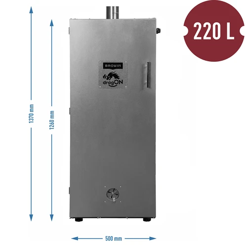 Camera di affumicatura in metallo 250 L, con ruote - 4