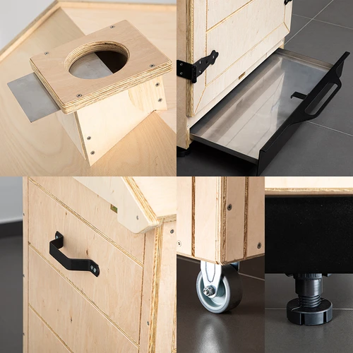 Camera di affumicatura in multistrato certificato, senza telaio, 200L, con ruote - 3