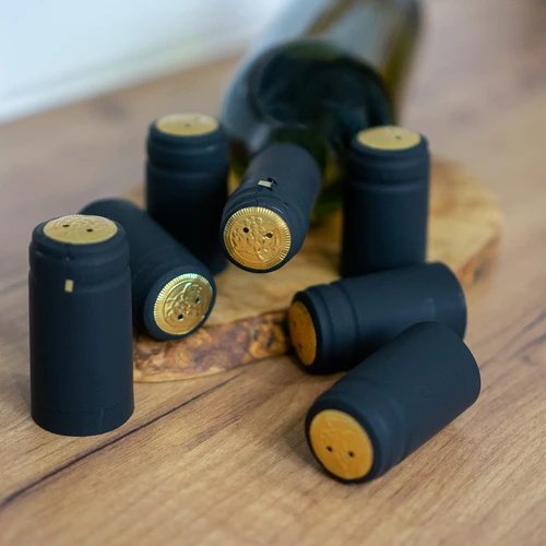 Capsule termoretraibili nere con pretaglio Ø 31 mm — 100 pezzi - 2