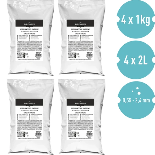 Carbone attivo di cocco 1 kg x 4 - confezione - 2