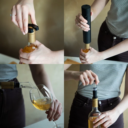 Cavatappi elettrico con accessori per il vino - 7
