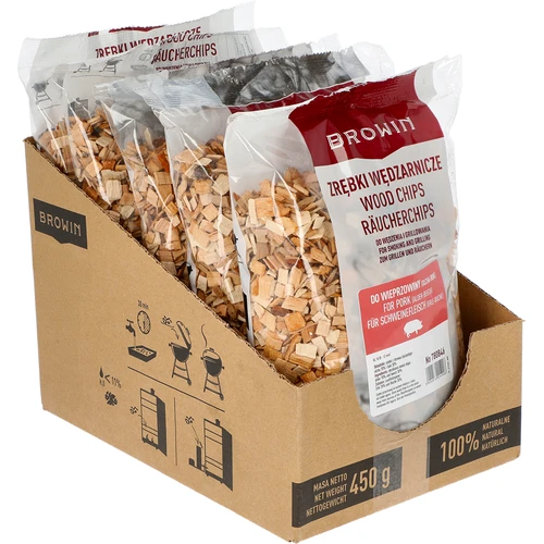 Trucioli per affumicare e grigliare la carne di maiale - mix (70% ontano, 30% faggio), 450 g, classe 10 - 2
