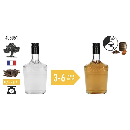 Chips di rovere a tostatura forte per aromatizzare alcolici (whisky, bourbon, brandy, cognac, birra), 50 g - 6