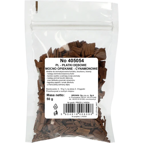Chips di rovere alla cannella - tostatura intensa 50 g - 2