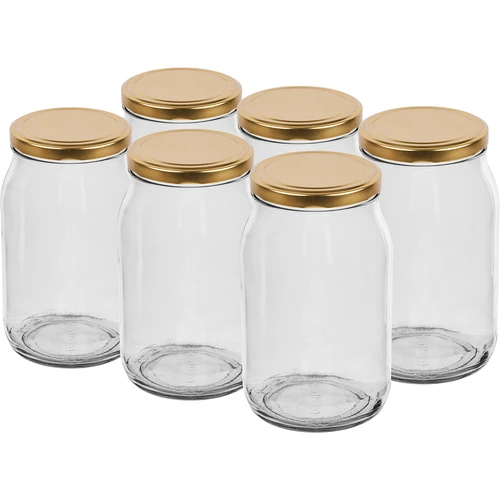 Confezione da 6 barattoli in vetro 900 ml con capsula twist-off dorata Ø 82 (TO 82)