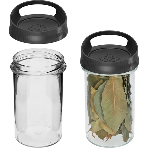 Contenitore in vetro 545 ml con coperchio da appendere - 2