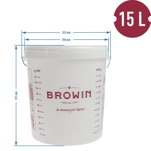 Contenitore per fermentazione - con stampa e coperchio, 15 L - 10