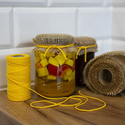 Cordino in cotone giallo 2 mm/55 m/100 g - 14
