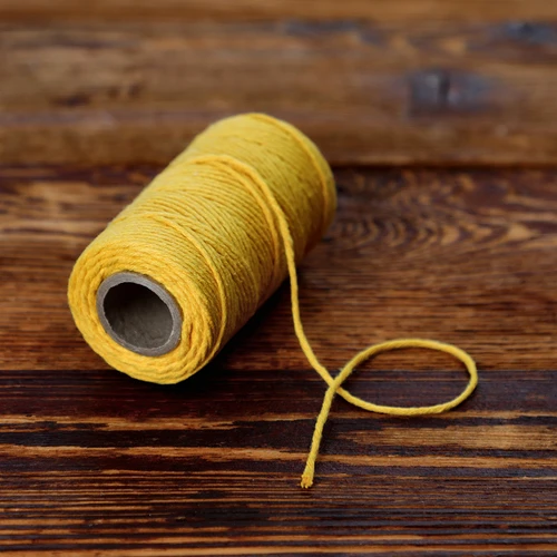 Cordino in cotone giallo 2 mm/55 m/100 g - 5
