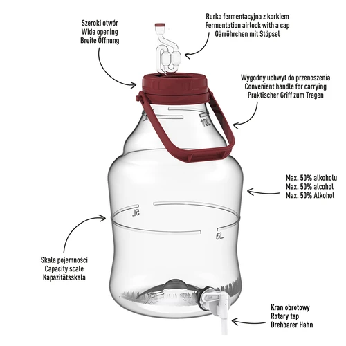 Damigiana 10 L con maniglia e rubinetto - 5
